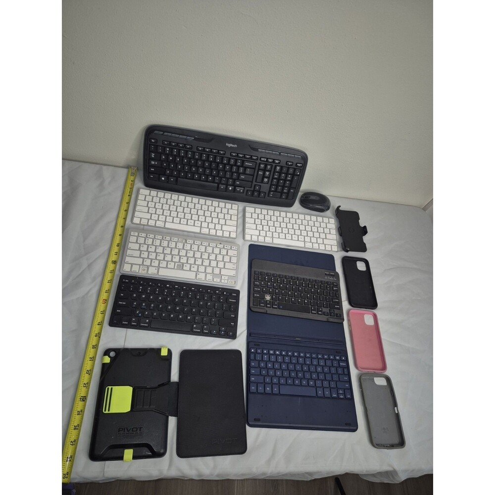 Untested Keyboard & Tablet Accessory Lot Apple Logitech Bluetooth Cases Mouse